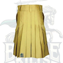 Khaki Utility Kilt with Multiple Pockets – Rugged & Functional Scottish Kilt
