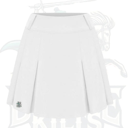 White High-Waisted 2-in-1 Pleated Golf Skirt with Pockets – Sporty & Stylish