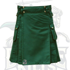 Green Utility Kilt with Multiple Pockets – Functional & Stylish Scottish Kilt