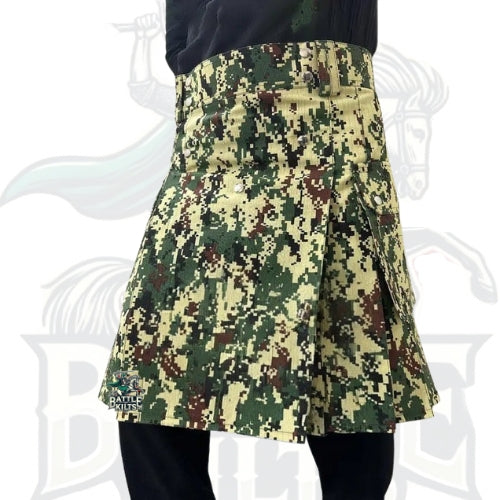 Camouflage Utility Kilt – Handmade Tactical Kilt for Men
