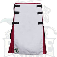 Burgundy and White Gothic Kilt with Black Pockets – Premium Gothic & Alternative Wear