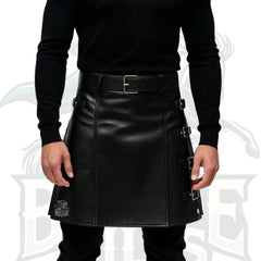 Stylish Gothic Punk Gladiator Kilt – Handmade Leather Kilt for Men