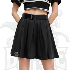 Solid Pleated Mini Skirt with Belt – Chic, Modern & Versatile