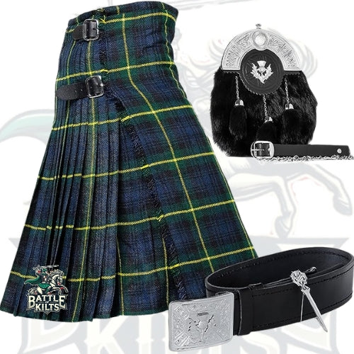 Battle Of Kilts Men’s Tartan Kilt Outfit – 5-Piece Scottish Set with Premium Accessories