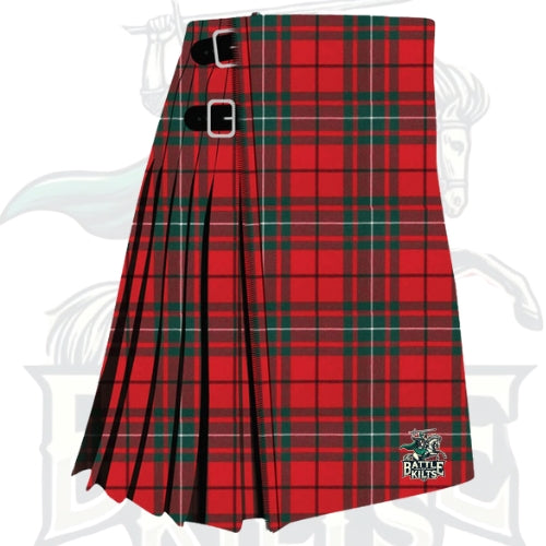 MacAuley Red Modern Tartan Kilt | Premium Scottish Highland Kilt