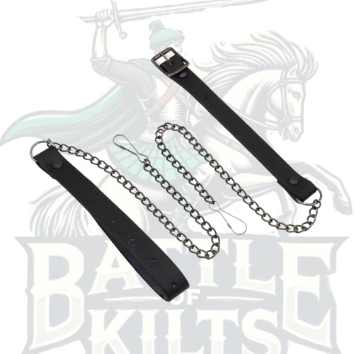 Men’s Scottish Sky Blue Fur Sporran with 3 Tassels & Chain Belt – Battle of Kilts